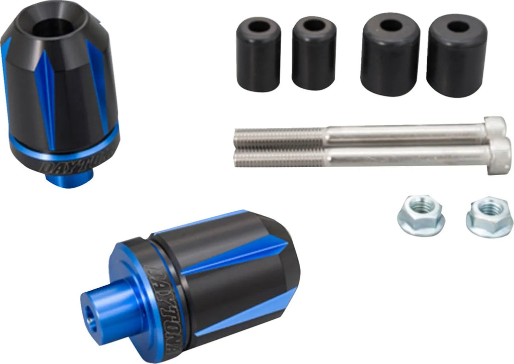 "Scratch" Handlebar End Caps, Black/Blue for Motorcycle