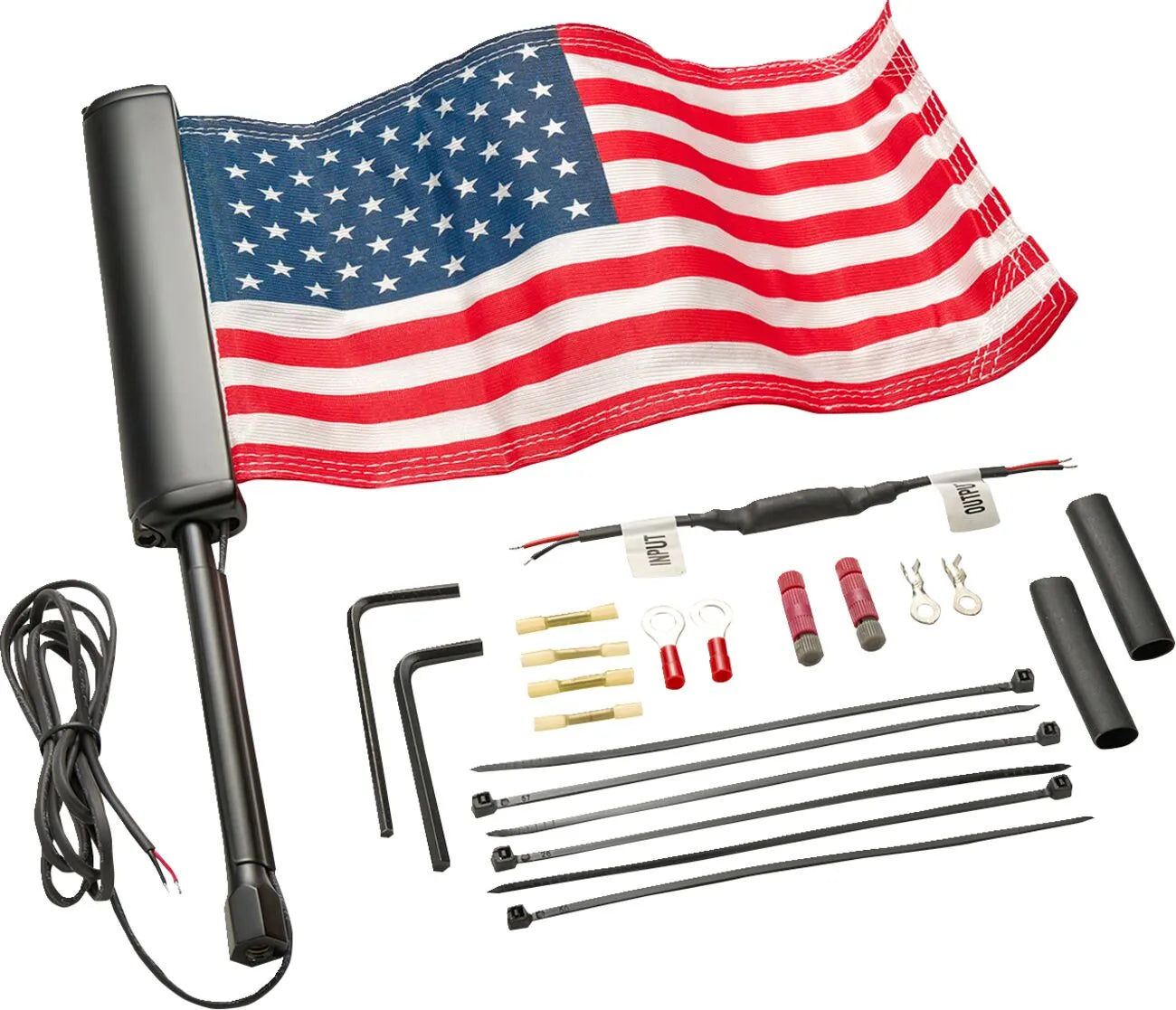 Mástil bandera iluminado LED con bandera americana