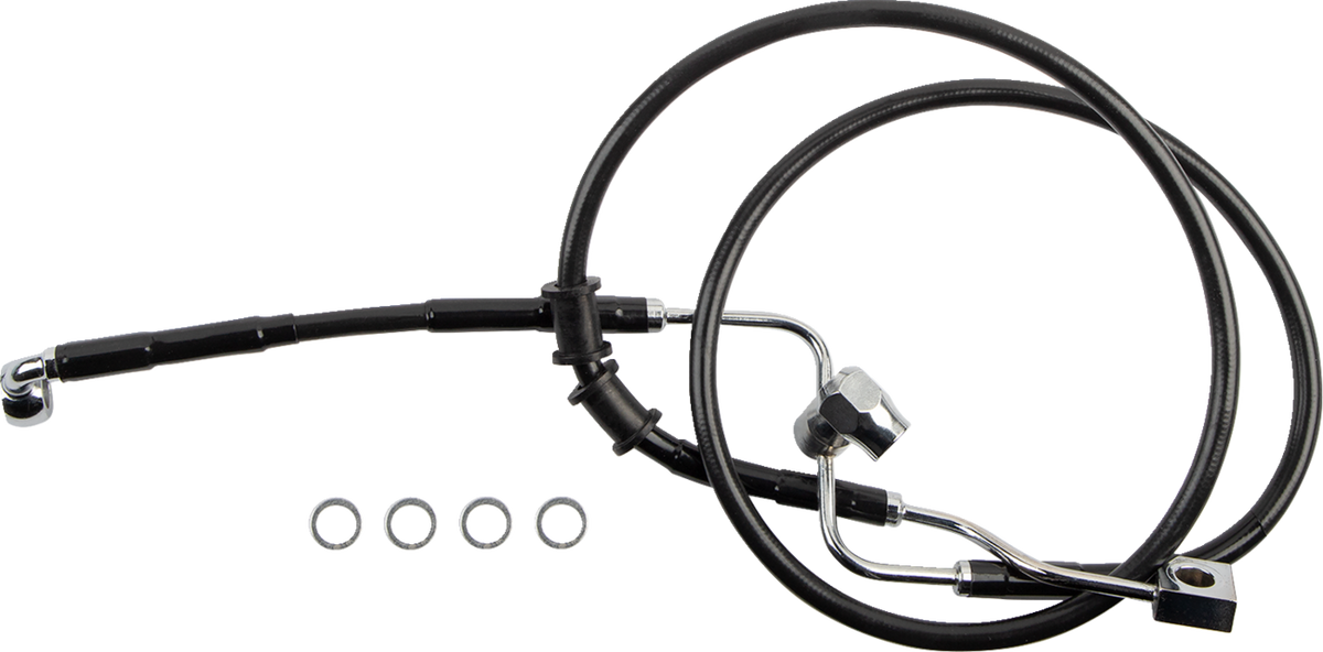 Black Vinyl Coated Stainless Steel Rear Brake Line for Harley Davidson