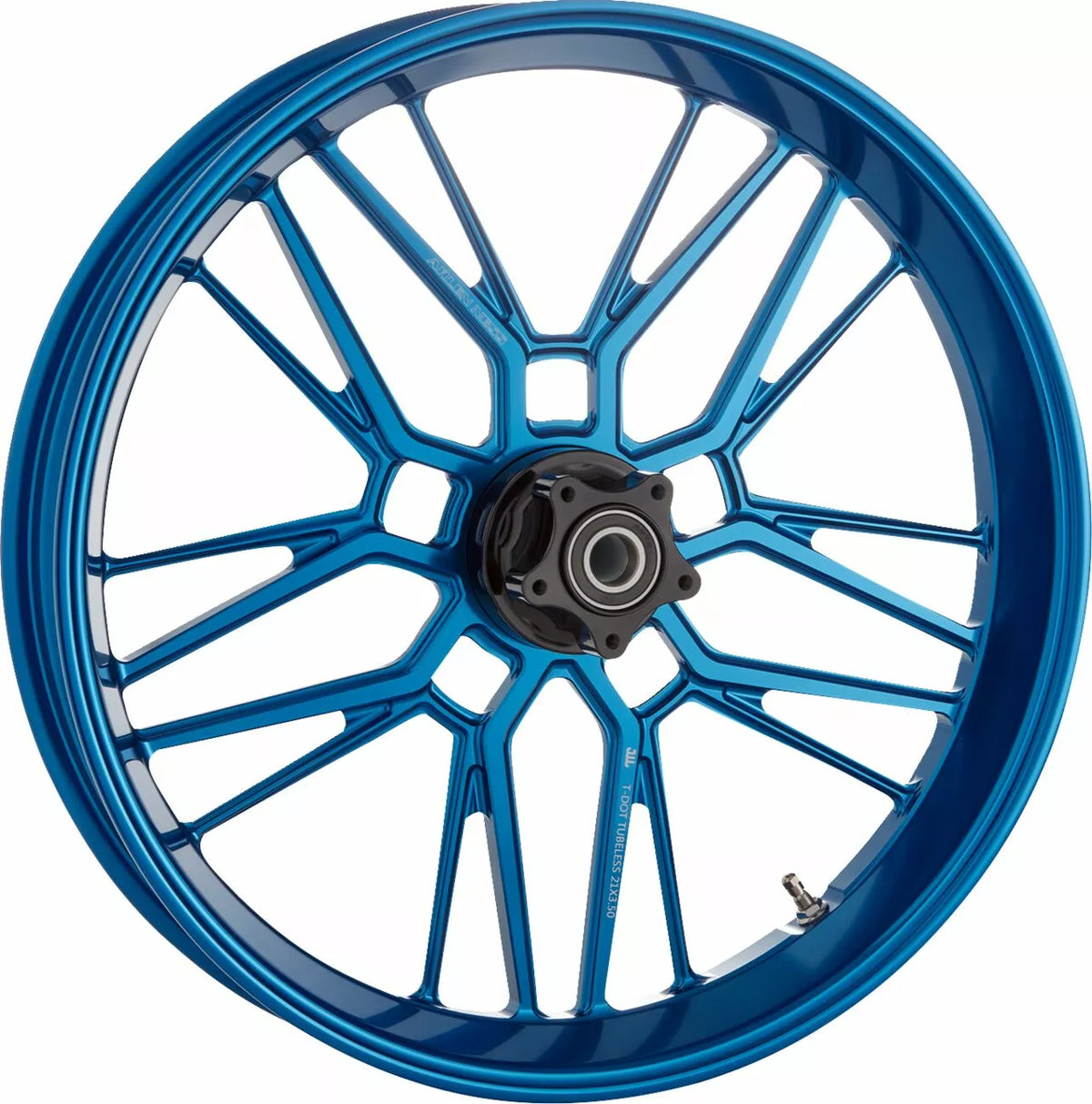 19 x 3,25 blaue verzweigte Speichenfelge für Harley Davidson