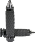 Diamond Spike Grips, Diamond Contour, eloxiertes Chrom für Harley Davidson