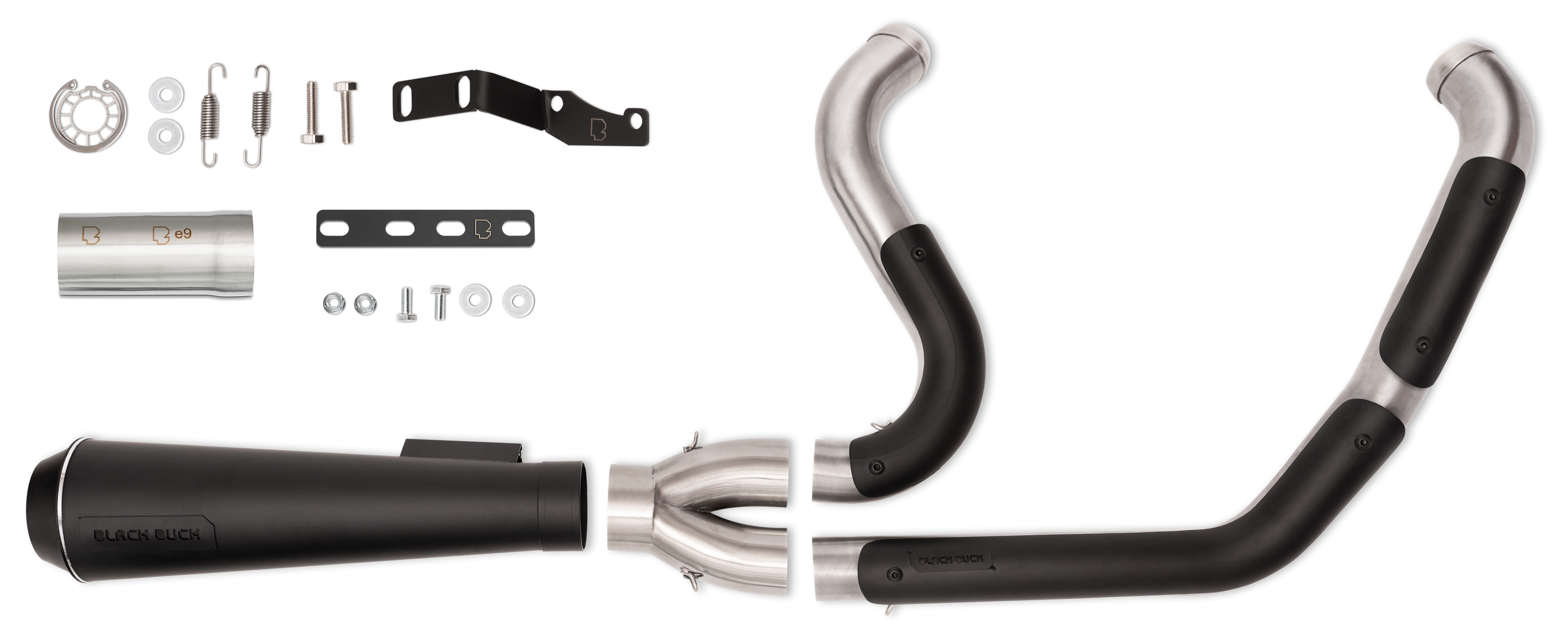 Escapes Black Duck 2 En 1 Negro Mate Para Harley Davidson