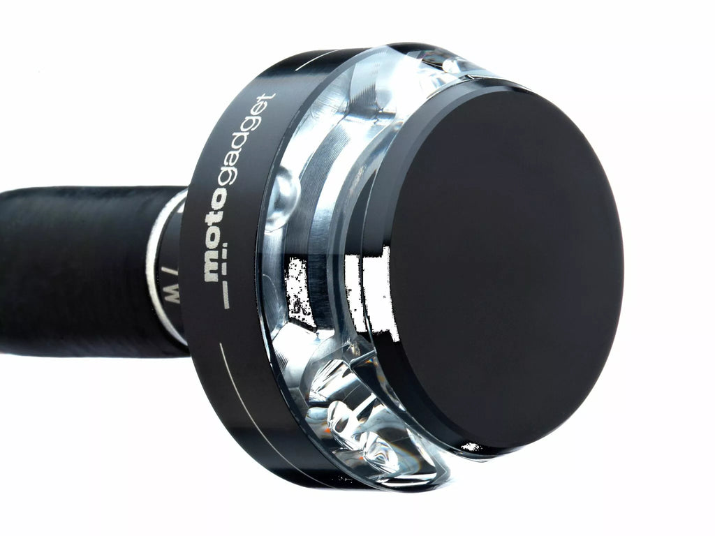 Mo.Blaze Black Disc Turn Signals, Left for Harley Davidson