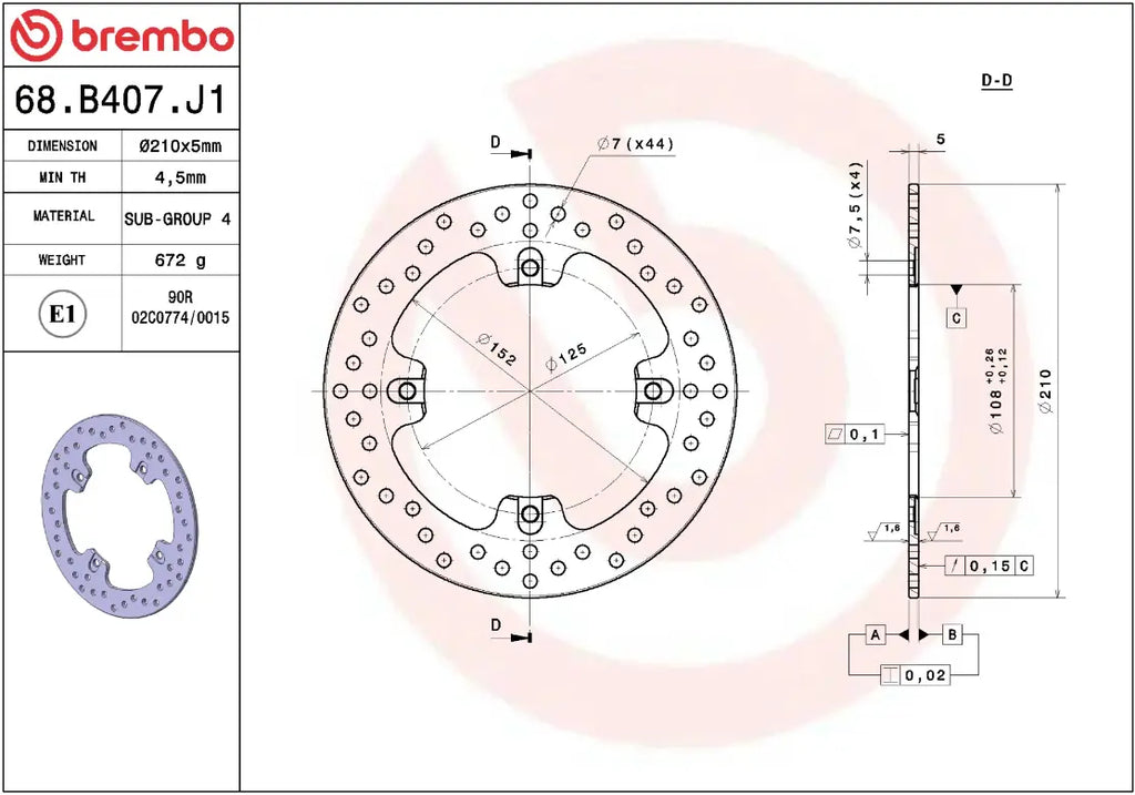 Disco de freno fijo para MV Agusta