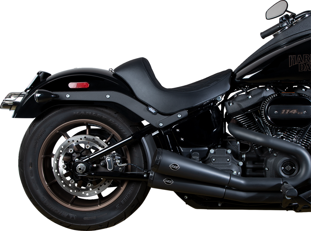 Diamond Solo Seat, Black Thread for Harley Davidson