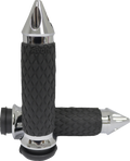 Diamond Spike Grips, Diamantkontur, Chrom für Harley Davidson