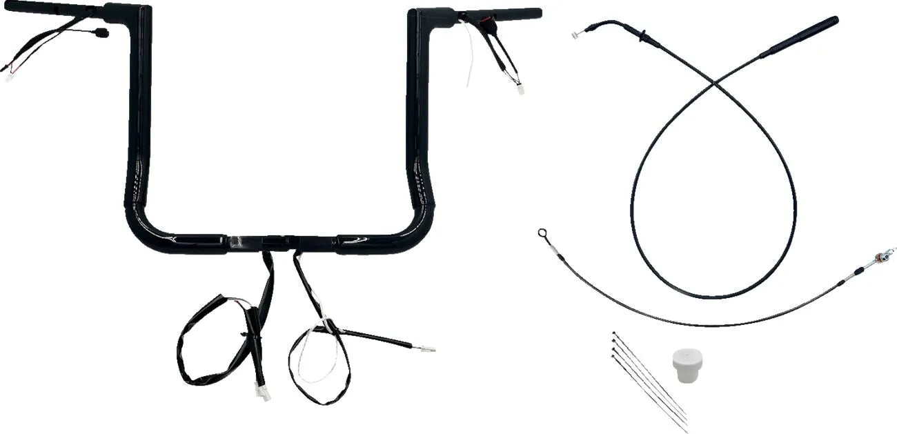 14" 1,5 Flat Top Black Lenker-Kit für Harley Davidson