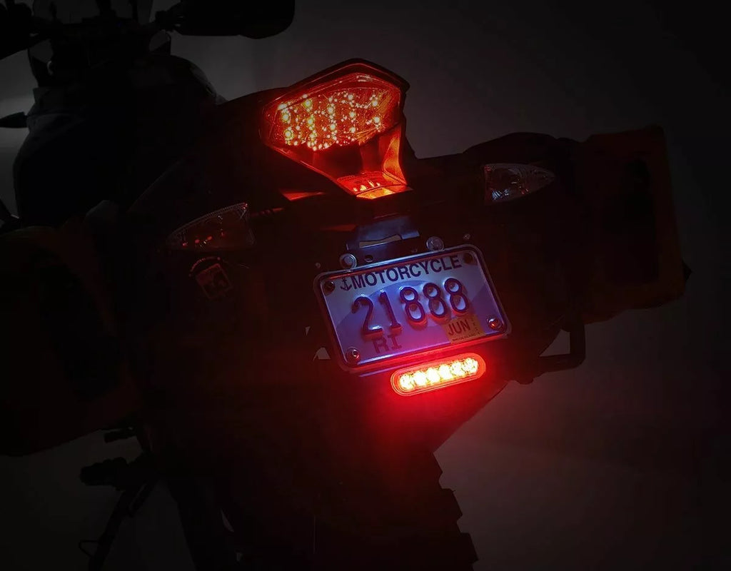 LED Brake Light Kit B6 With License Plate Holder For BMW/KTM/Kawasaki/Honda/Ducati