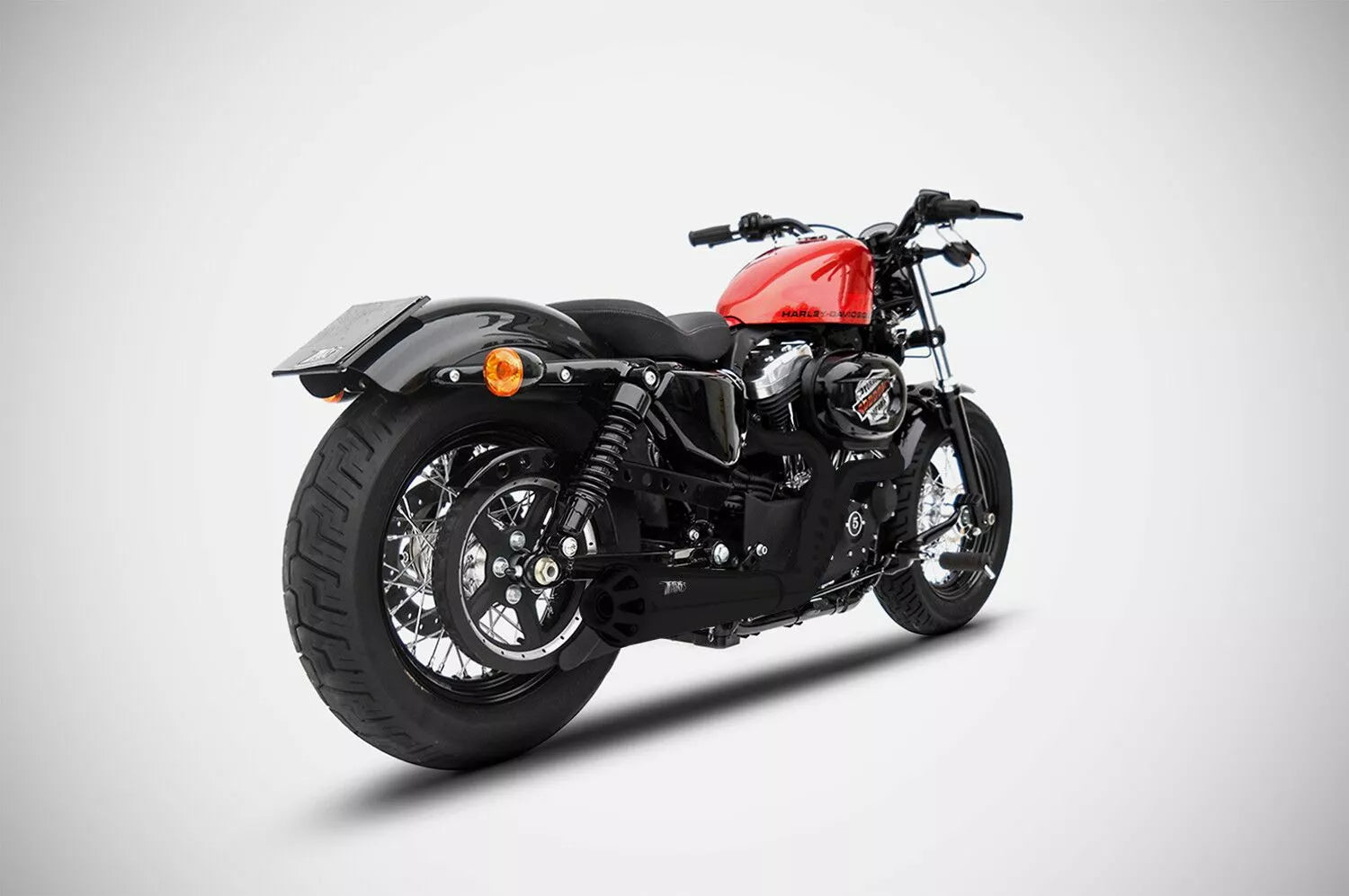 Exhaust For Harley-Davidson Matte Black Zard Tapered 2:1 For Harley-Davidson Sportster 14-16