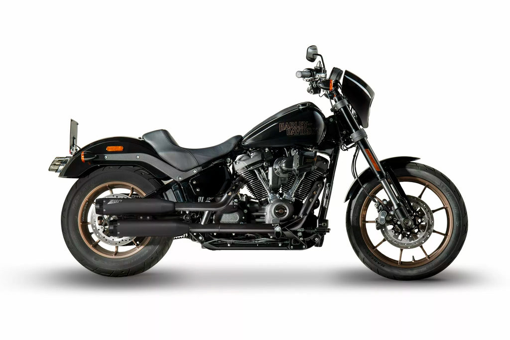E4/E5 Mattschwarze Slip-On-Schalldämpfer für Harley Davidson Softail M8 17-24