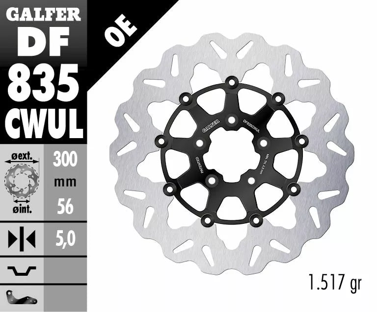 Gloss Black Wave Floating Brake Disc for Harley Davidson