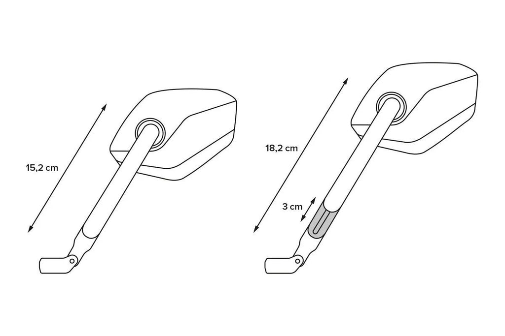Short stem sport mirror set