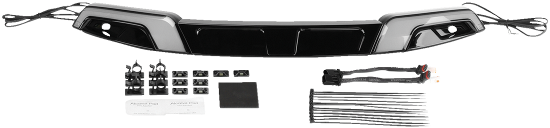 Tracer Black Windschutzscheiben-Zierleiste mit LED-Leuchten für Harley Davidson