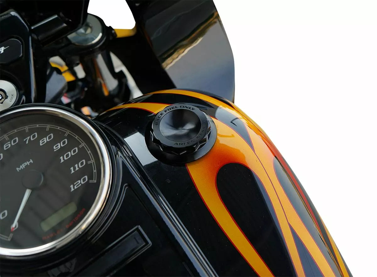 Arlen Ness 701-010 12 PT Schwarzer Tankdeckel für Harley-Davidson