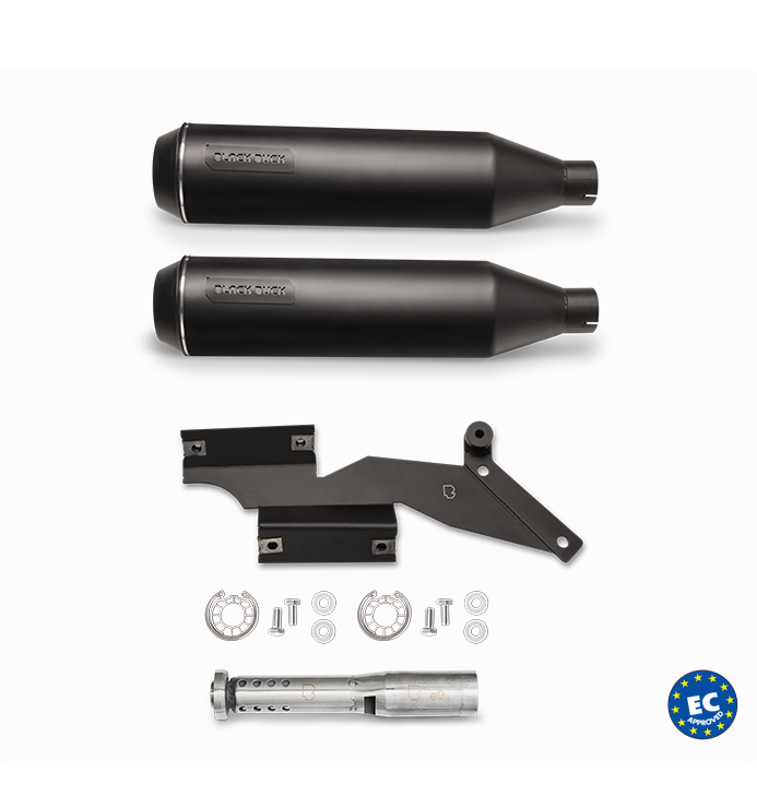 Colas escape homologado Black Duck negro para Harley-Davidson Softail