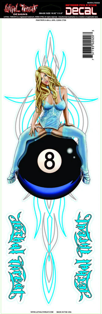 Lethal Threat, "Pin Up 8 Ball"-Aufkleber (7 x 11 cm)