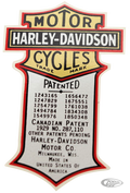 "Patent"-Transfer im Stil von 1934–1939 für Harley-Davidson