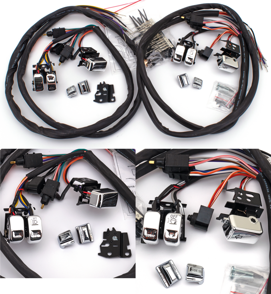 Chrome Led Switch Kit For Harley Davidson