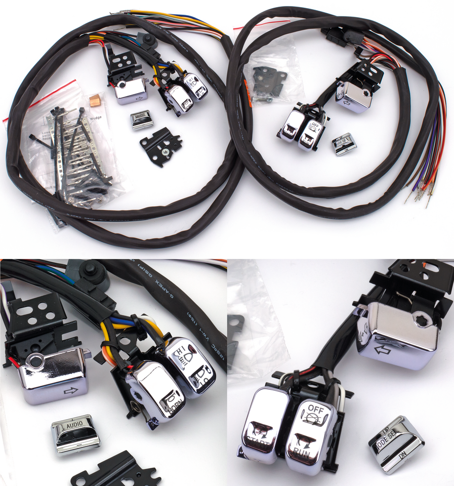 Chrome Led Switch Kit For Harley Davidson