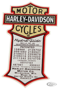 "Patent"-Transfer im Stil von 1949–1957 für Harley-Davidson