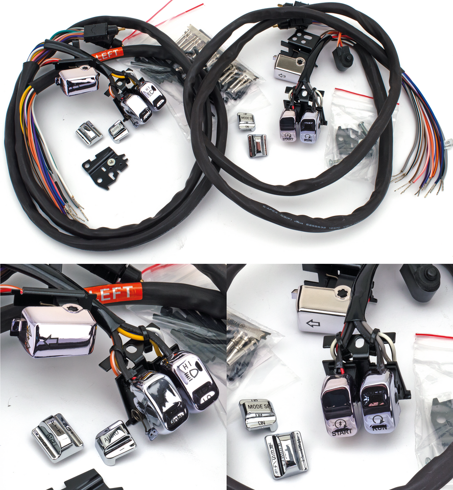 Chrome Led Switch Kit For Harley Davidson