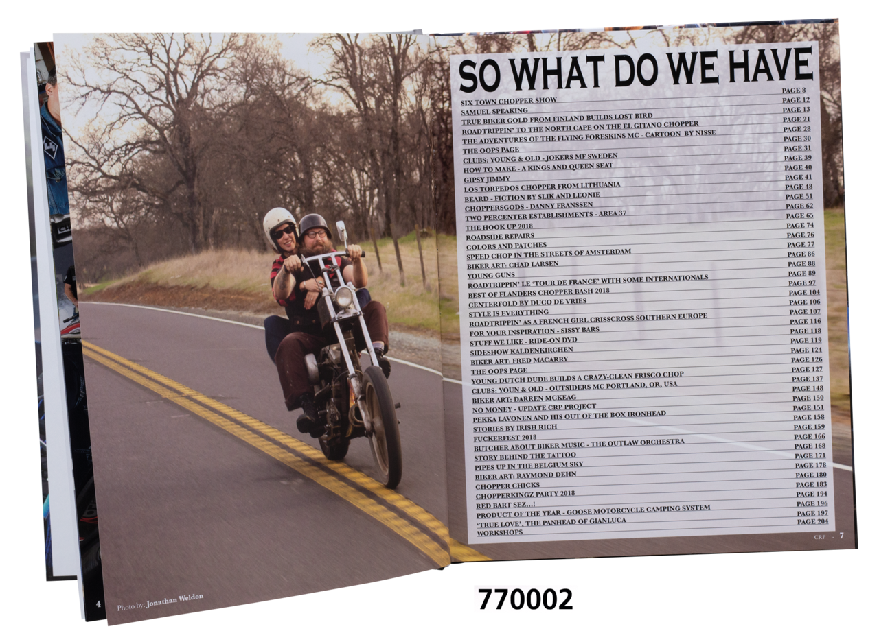 Chop, Ride &amp; Party Zwei Prozent Roadbooks