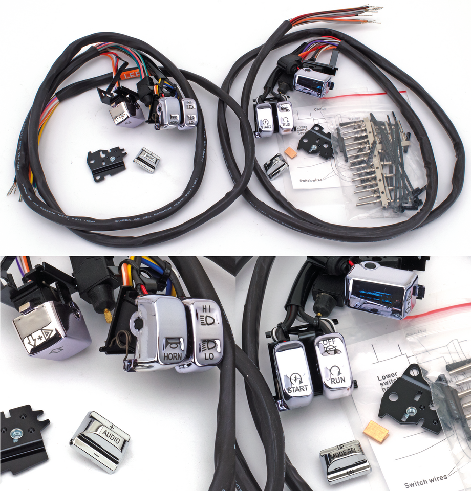 Chrome Led Switch Kit For Harley Davidson