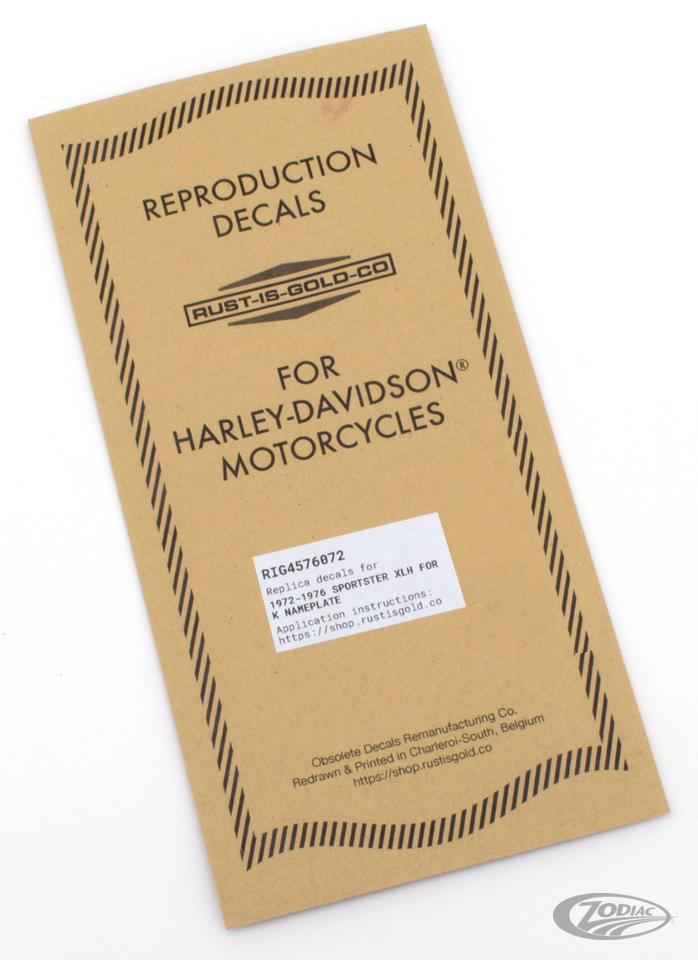 Replica of Rust Is Gold Co. Obsolete Triple Tree Decals for Harley Davidson 1972-1976 XLH Sportster