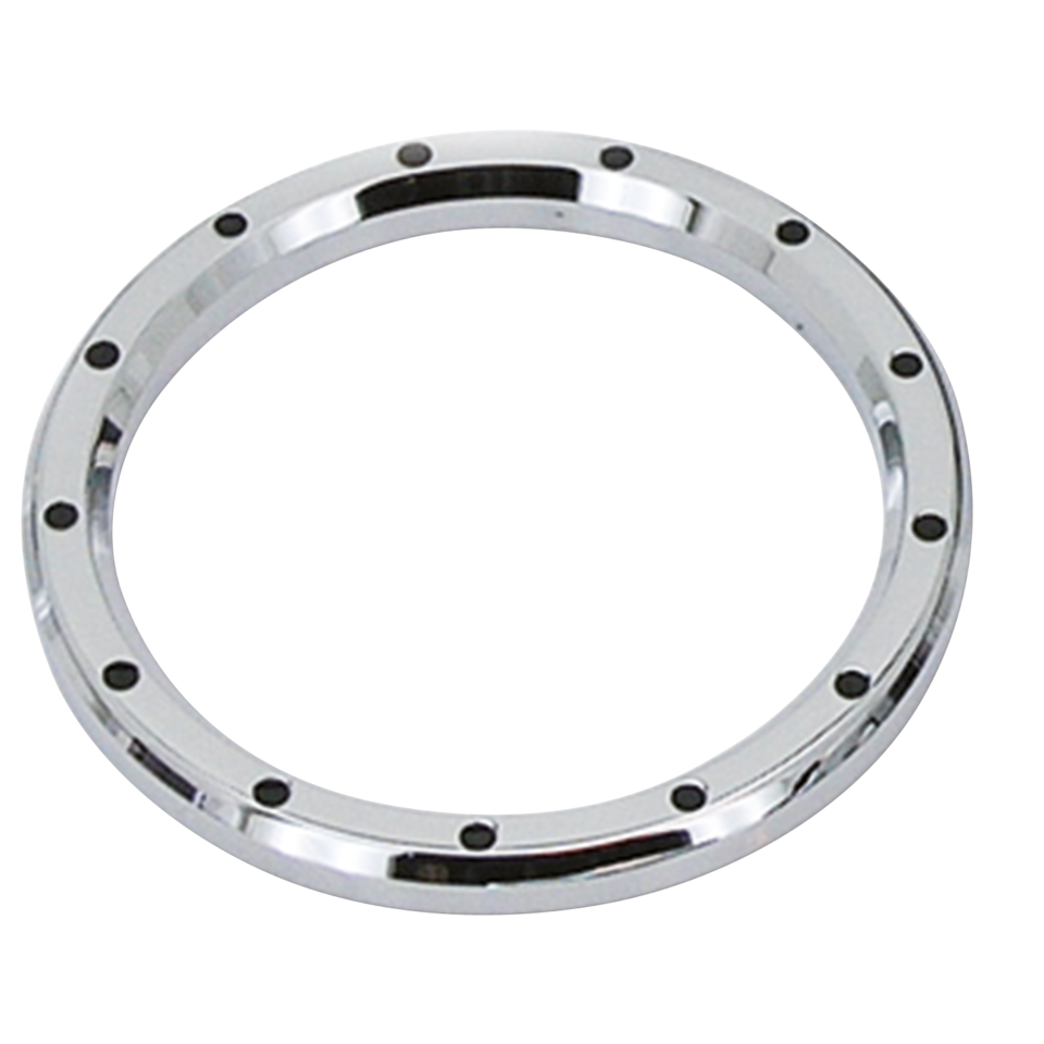 3-5/8" Chrome &amp; Black Dimpled Billet Bezel for Harley-Davidson
