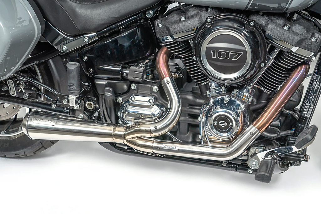 Black Duck, Escapes Estilo Recto Fighter 2 En 1 Pulido Para Harley Davidson