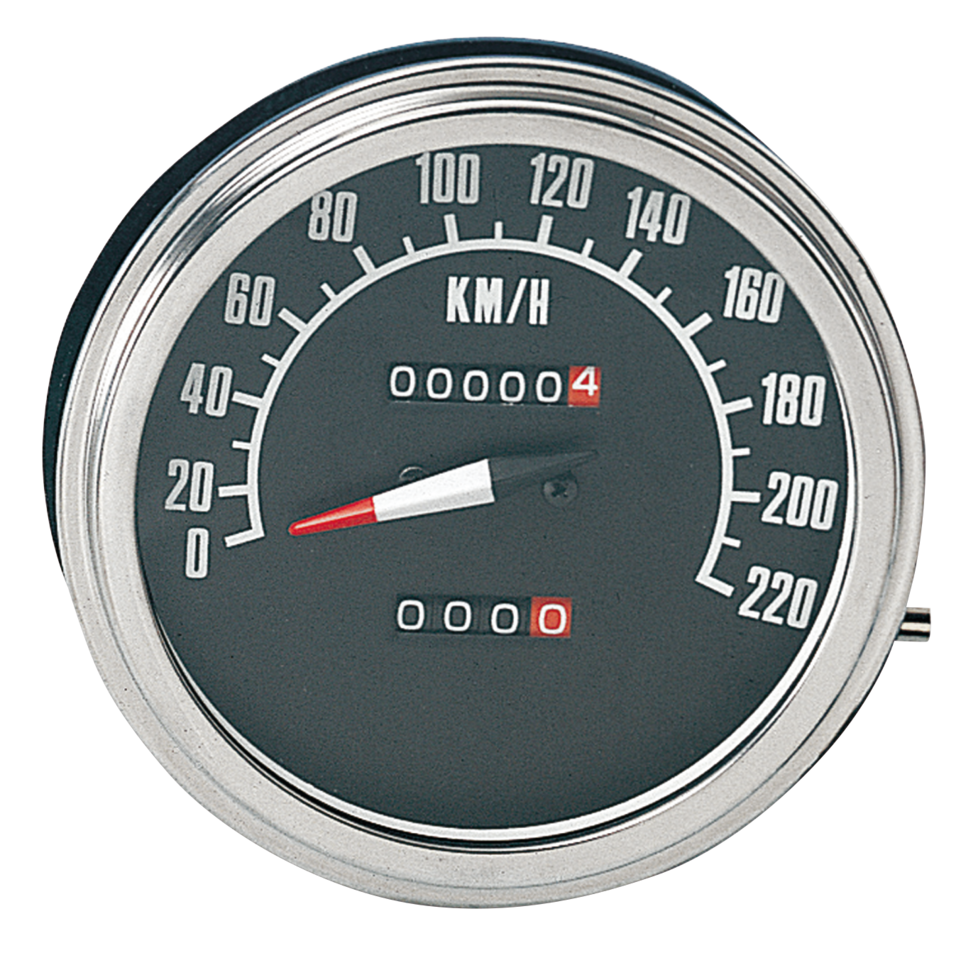 Old Style KPH Speedometer Black Dial 2 For Harley-Davidson