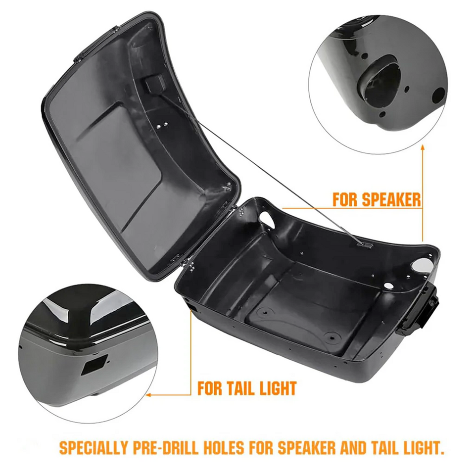 Maleta King Tour-Pak con orificios altavoces para Harley Davidson Touring
