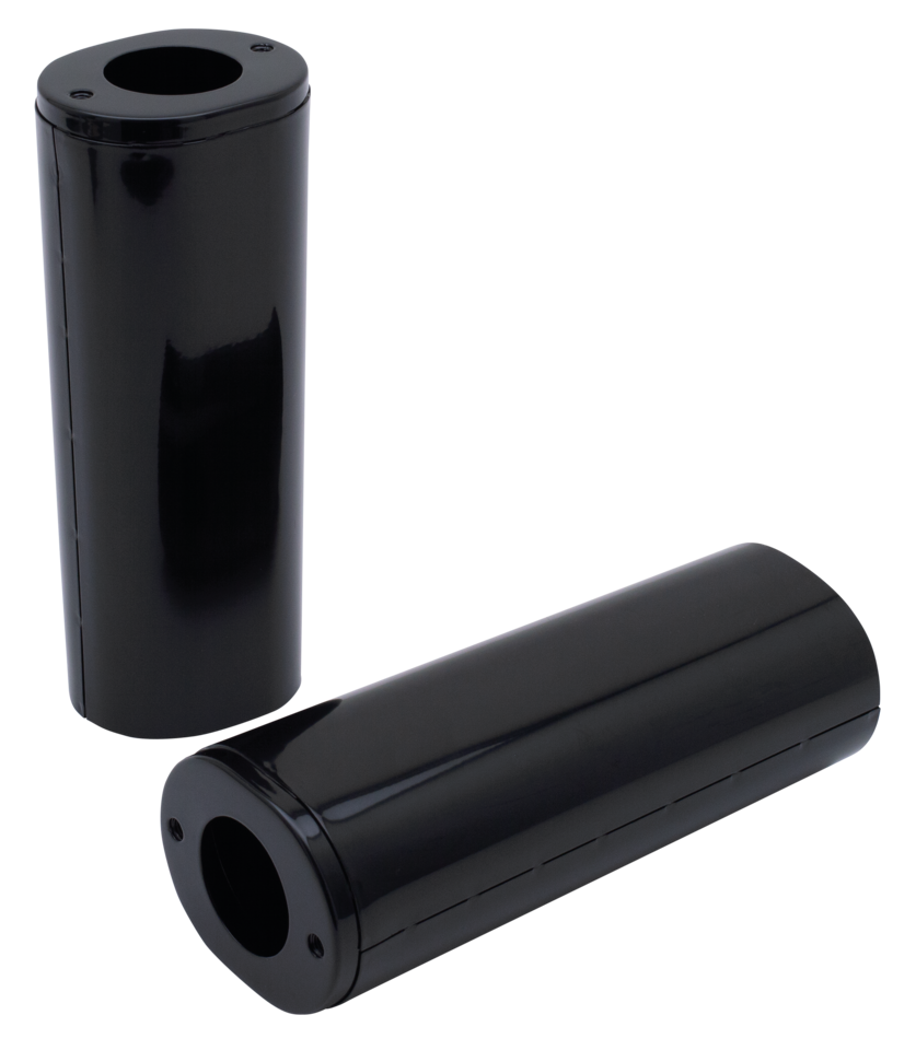 Schwarze Schieberabdeckungen (Paar) +2" für Harley-Davidson