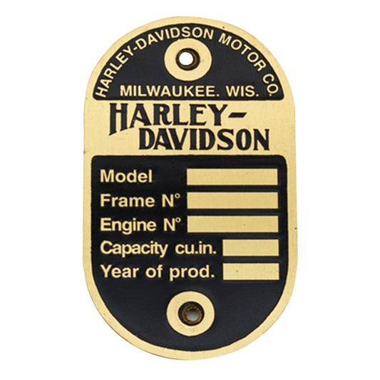 Placa Identificacion De Datos Laton Para Harley-Davidson WLA 1940 3531-40M