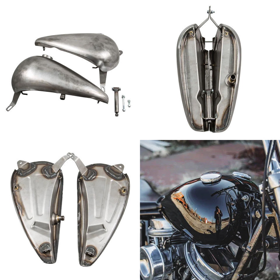 Wx Lowbrow Customs Style Split Gas Tanks For Early Big Twin For Harley Davidson