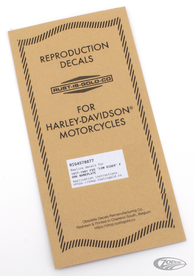 Réplica De Calcomanías De Tijas Obsoletas De Rust Is Gold Co. Para Harley Davidson 1977-1981 FXS