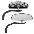 Black Skull-Vision Mirrors For Harley-Davidson