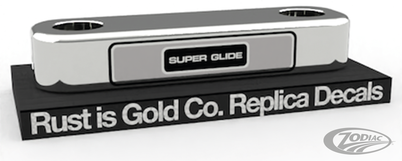 Replica of Rust Is Gold Co. Obsolete Triple Tree Decals for 1982-1984 Harley-Davidson FX