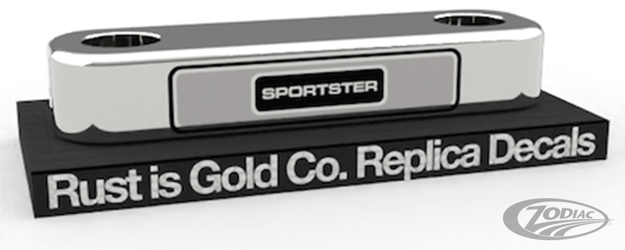 Replica of Rust Is Gold Co. Obsolete Triple Tree Decals for 1982-1985 Harley-Davidson Sportster