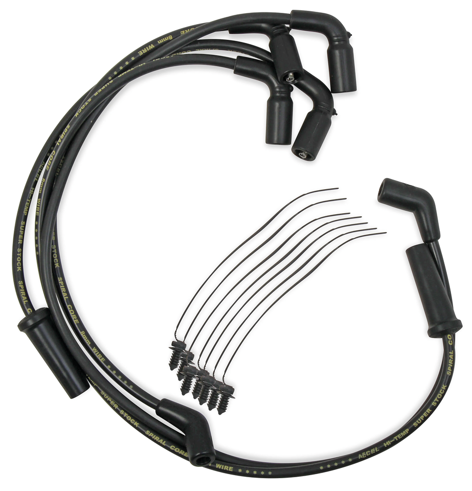 Accel, Cables De Bujia 8.0 S/S Negro Para Harley Davidson