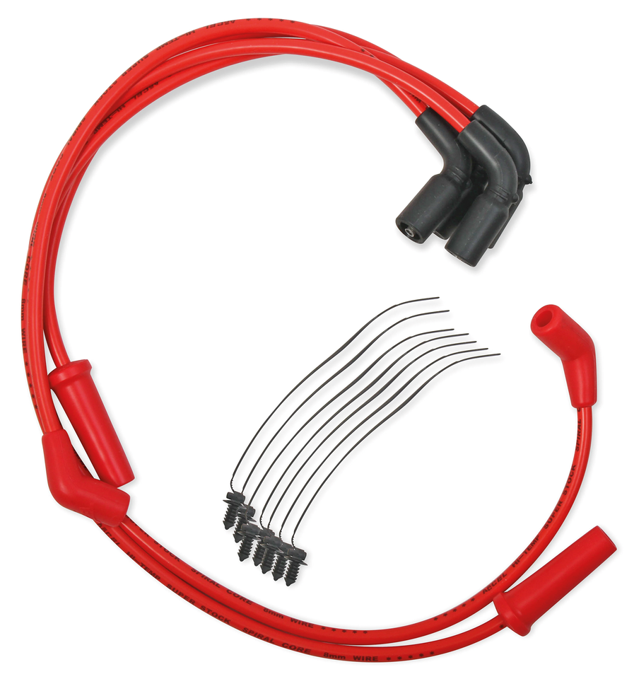 Accel, Cables De Bujia 8.0 S/S Rojo Para Harley Davidson