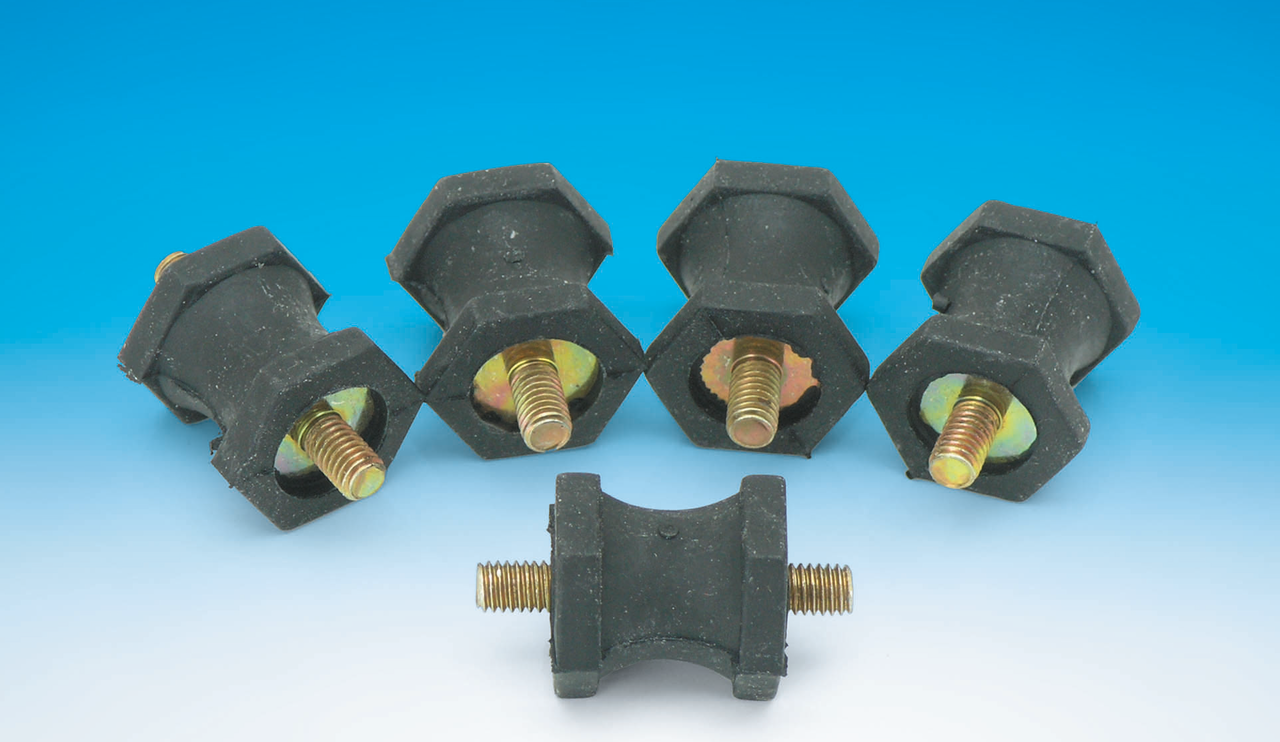 Anti-vibration silencers with 1/4" UNC studs for Harley-Davidson