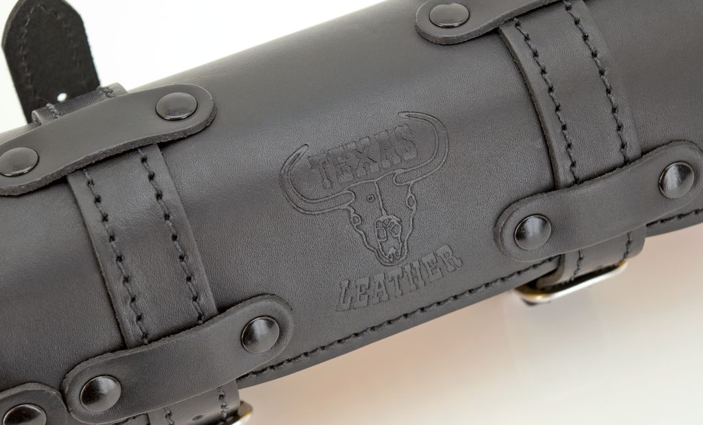 Black Texas Leather Gas Bottle Holder for Harley-Davidson