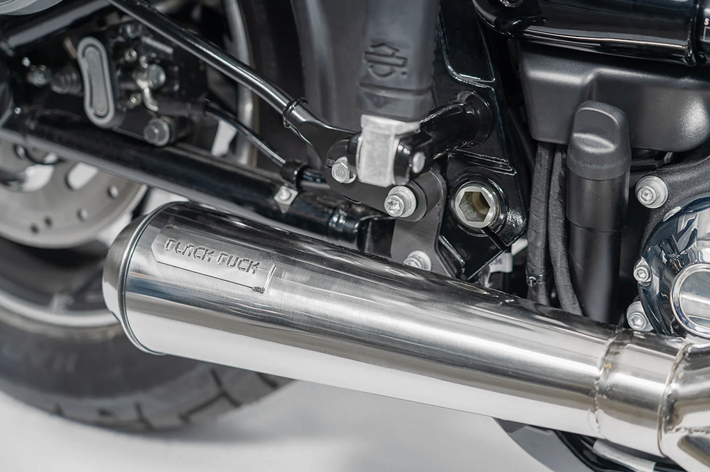 Black Duck, Escapes Estilo Recto Fighter 2 En 1 Pulido Para Harley Davidson