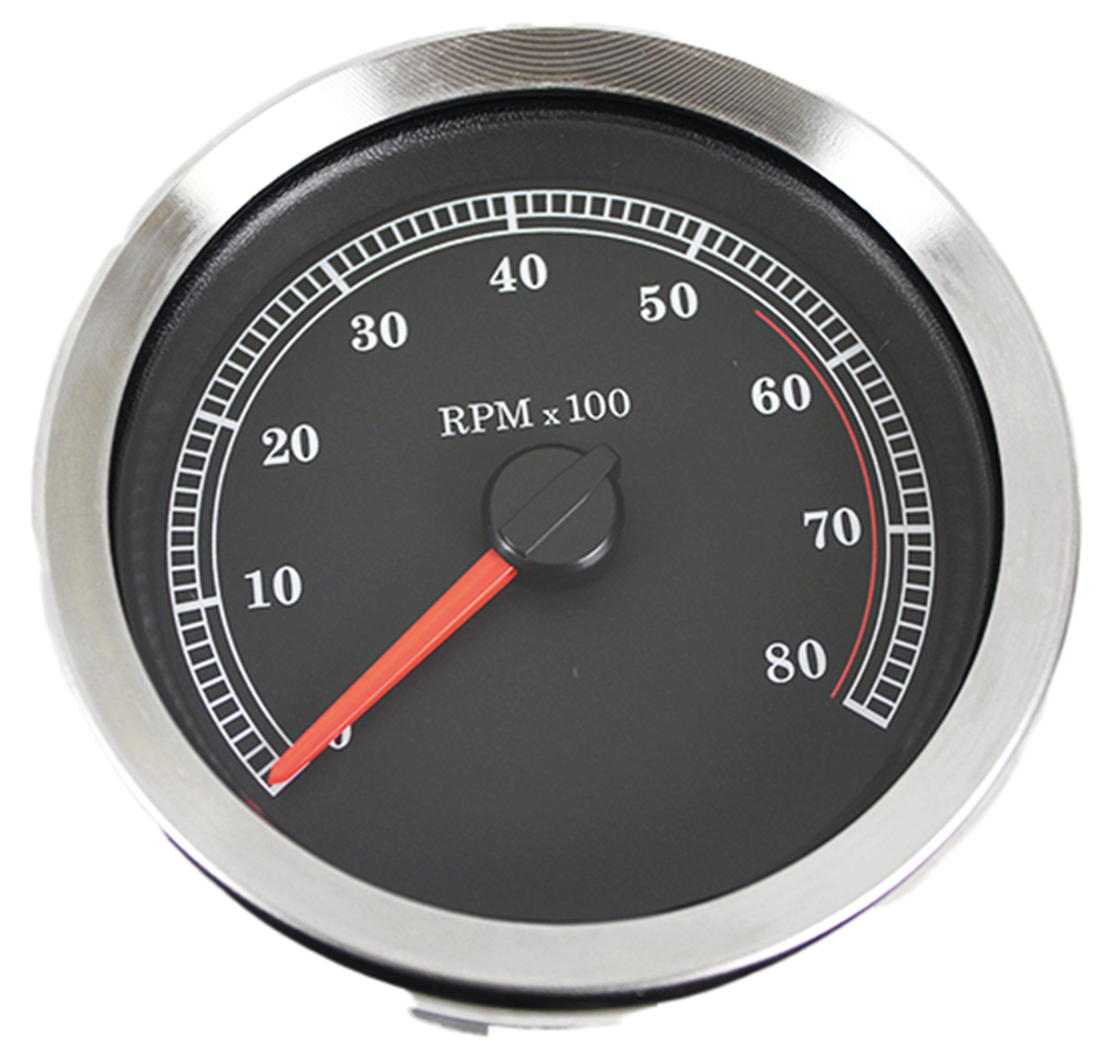 4" Black Dial Tachometer for Harley Davidson