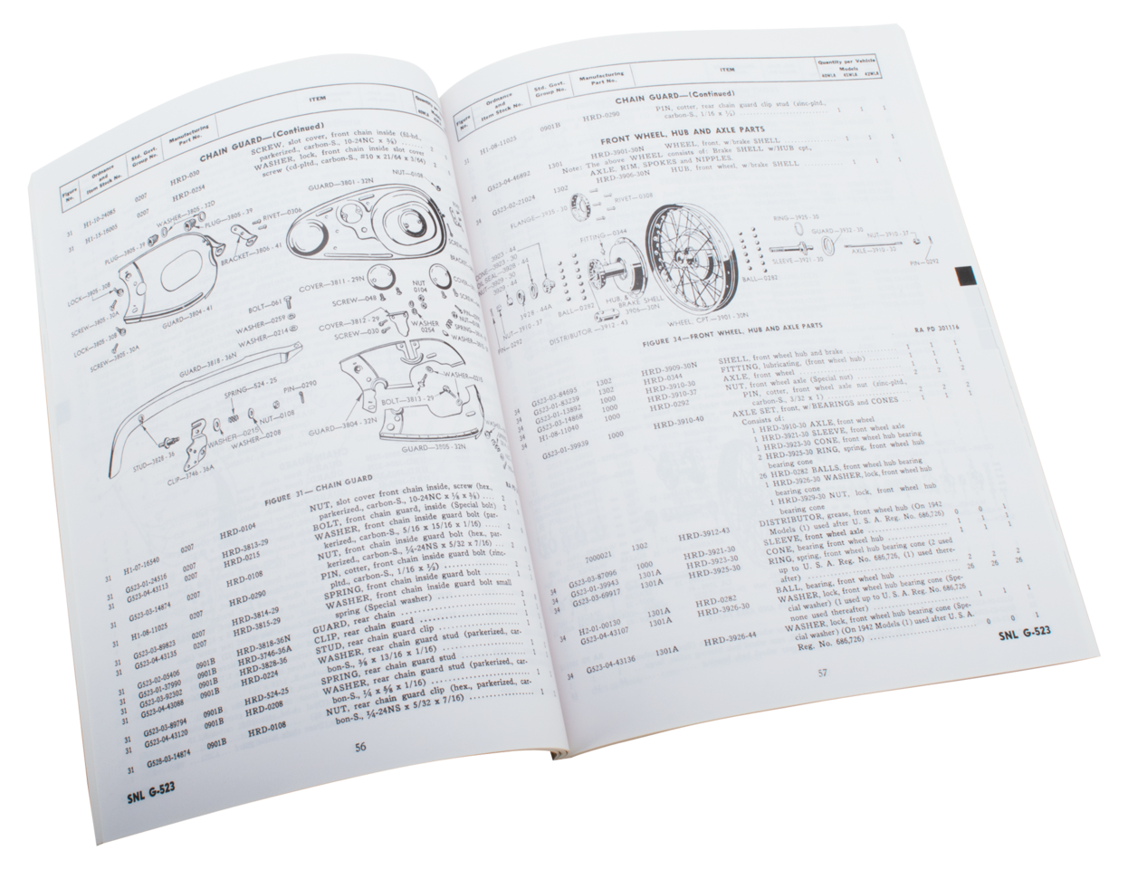 Spare Parts Catalog for WLA Army 45CI 1940 and Later