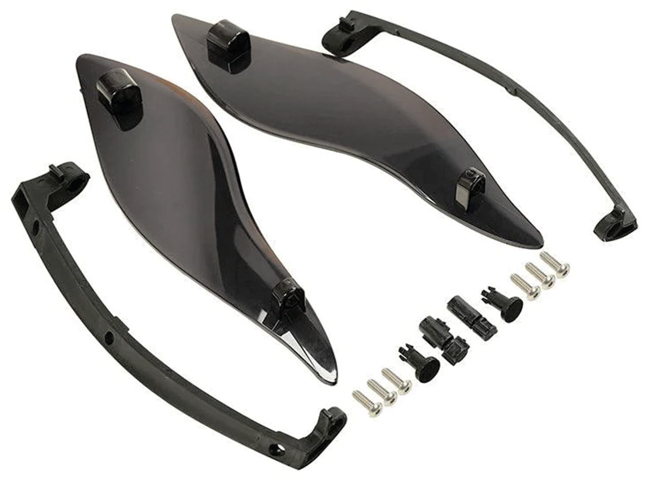 Dark Smoke Batwing Adjustable Air Deflectors for Harley Davidson
