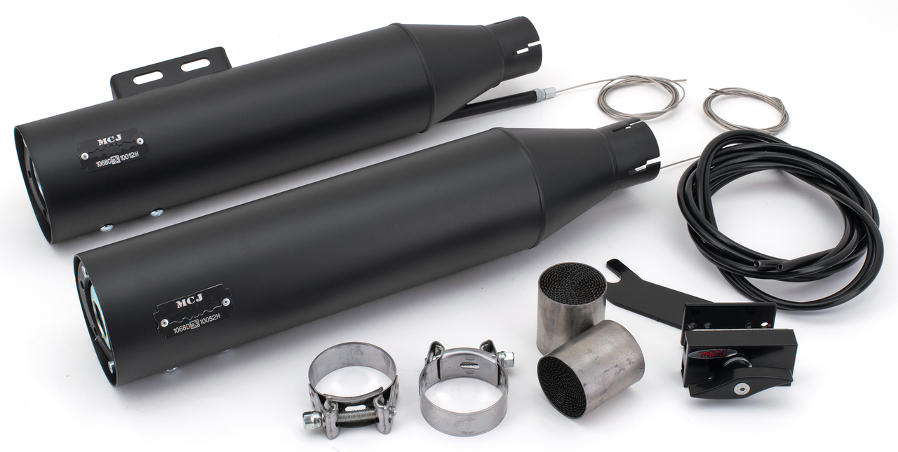 MCJ BLK Royal 2-2 mufflers Softail18-20 For Harley-Davidson