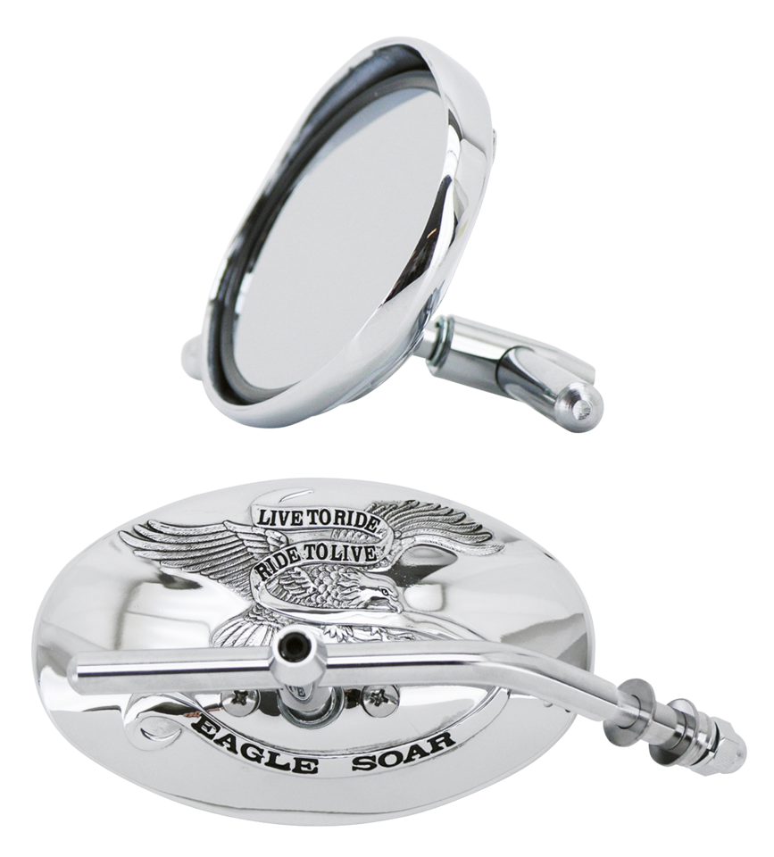 Retrovisor Slimline Con Visera Y Logo Tipo "Eagle" Para Harley Davidson