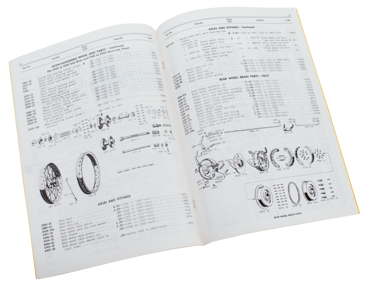 Spare Parts Catalog 38-50 WL/G Civil, WL 45CI Solo and G 45CI Servi-Car 1938-1950